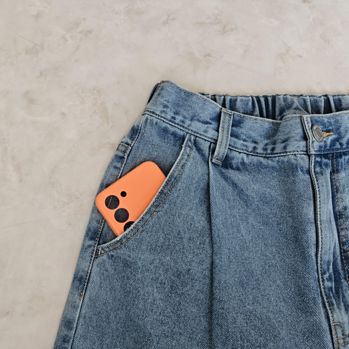 リップドワイドデニムパンツ
