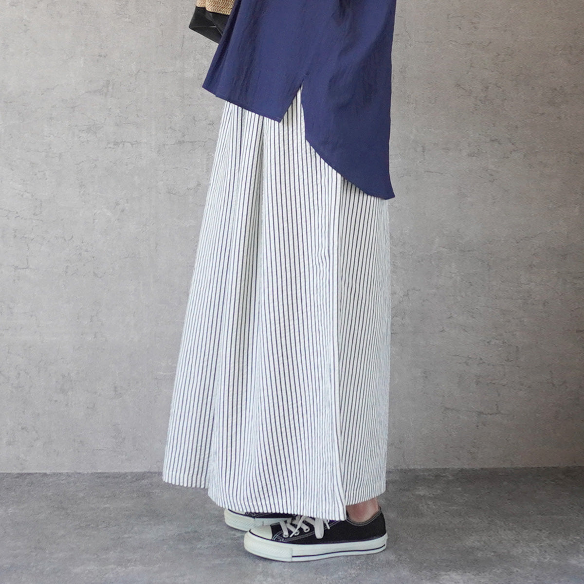 ストライプワイドフレアパンツ