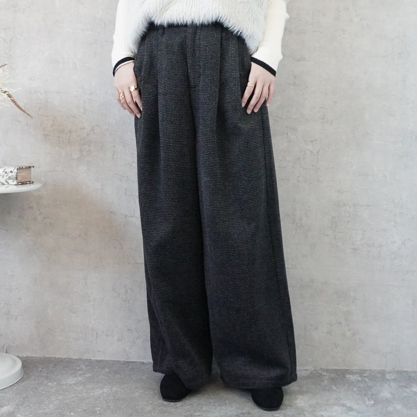 ツイードワイドパンツ