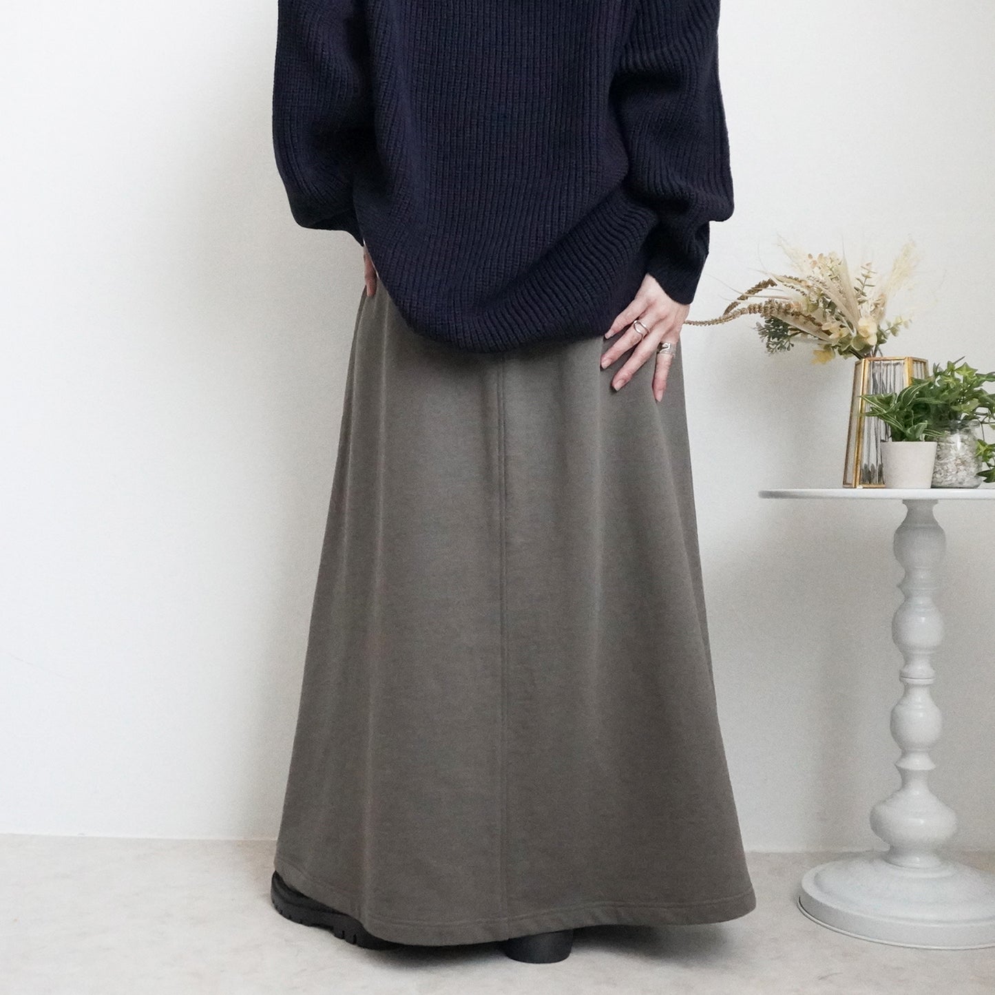 裏毛420g/mスウェットフレアロングスカート
