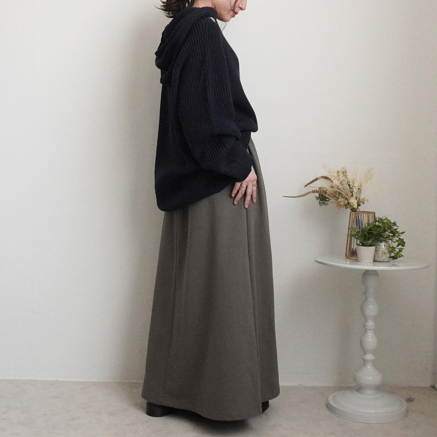 裏毛420g/mスウェットフレアロングスカート