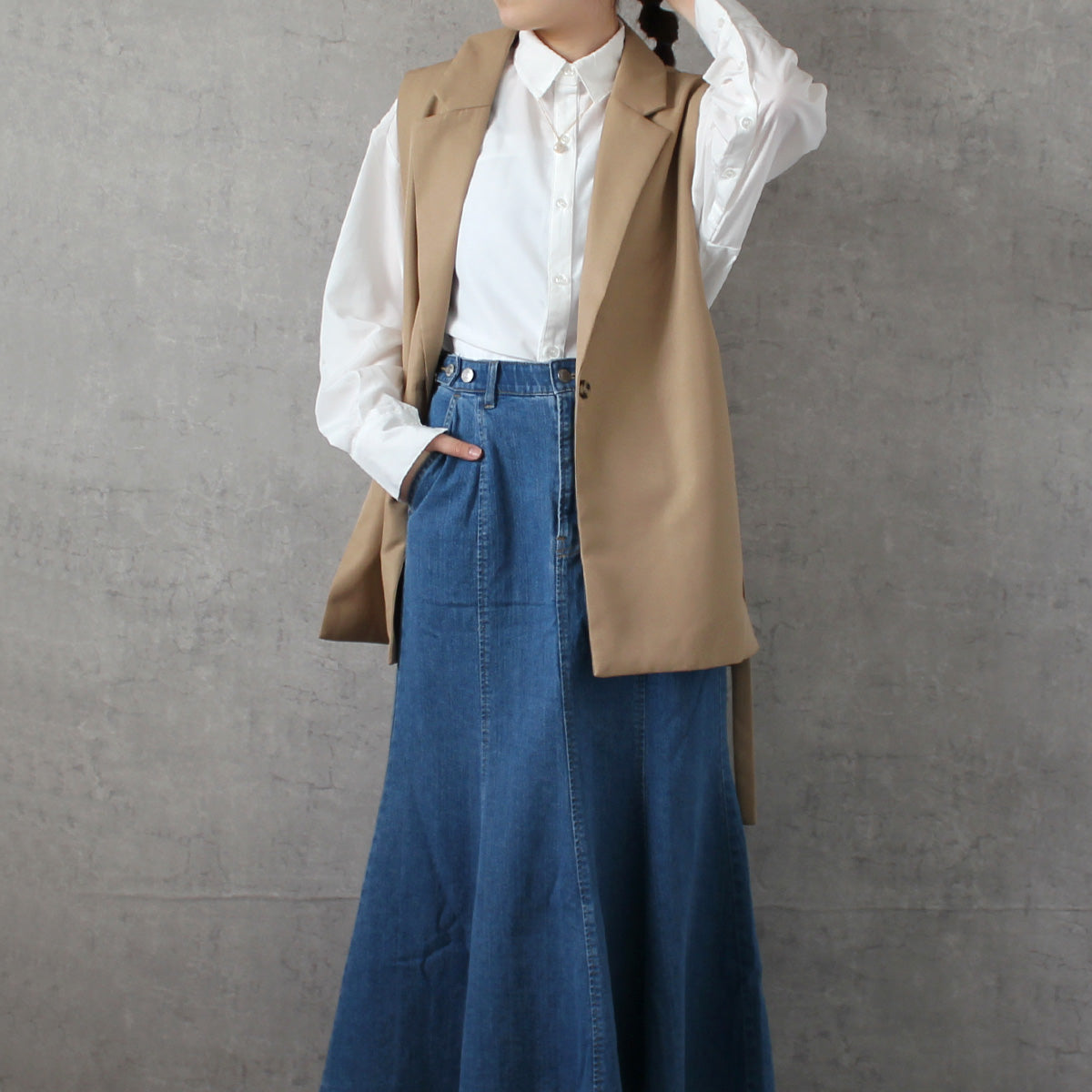 オープン サイドベスト ジレ 羽織り