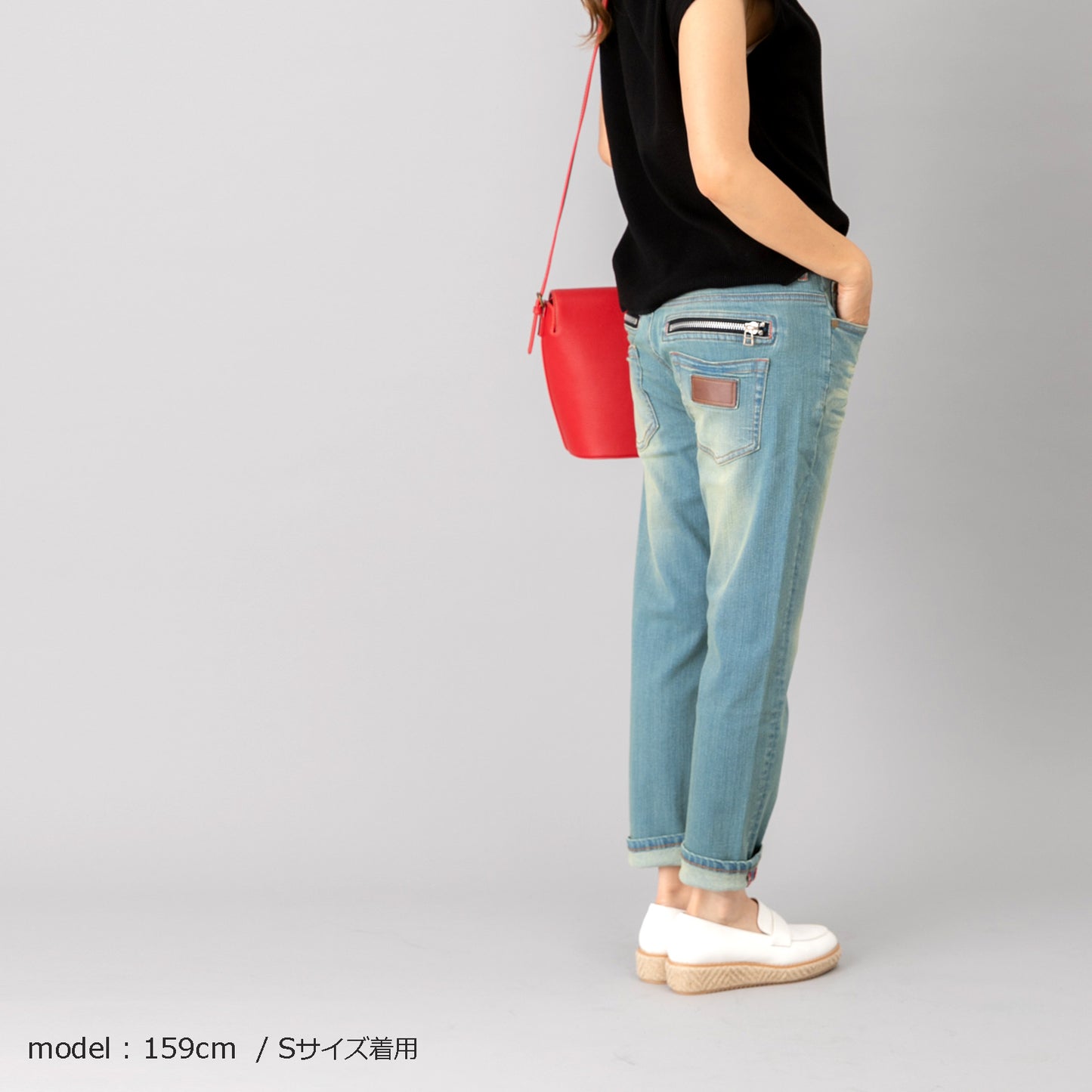 後ろZIPボーイフレンドパンツ