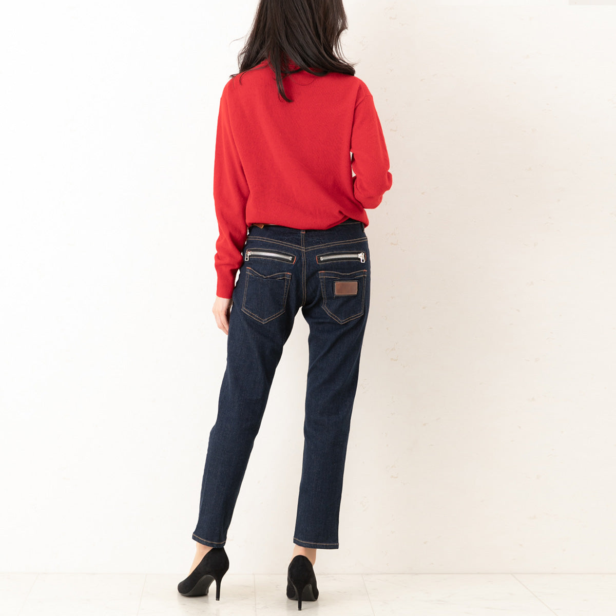 後ろZIPボーイフレンドパンツ