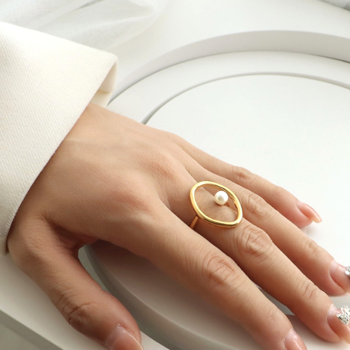 【ネコポス対応】オーバルリング アクセサリー