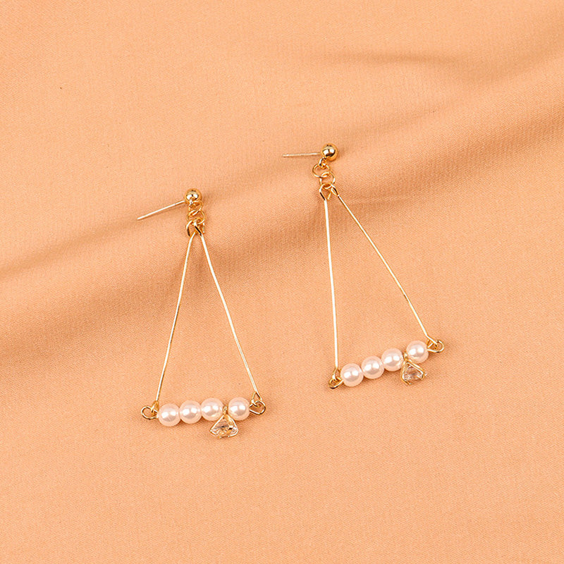 【ネコポス対応】連結パールピアス アクセサリー