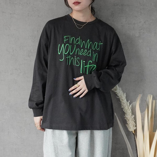 手書き風ロゴ刺繍 BIGTシャツ