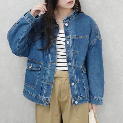 ノーカラーデニムジャケット【予約】