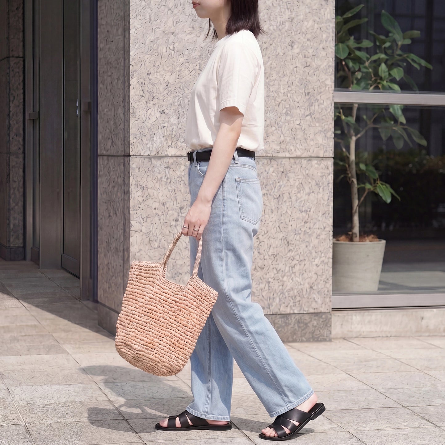 接触冷感ロゴ刺繍ドルマンスリーブTシャツ