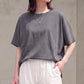 接触冷感ロゴ刺繍ドルマンスリーブTシャツ