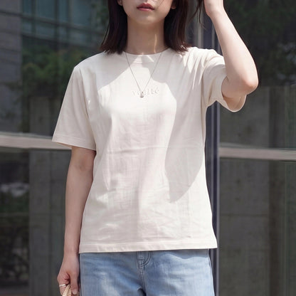 接触冷感ロゴ刺繍ドルマンスリーブTシャツ