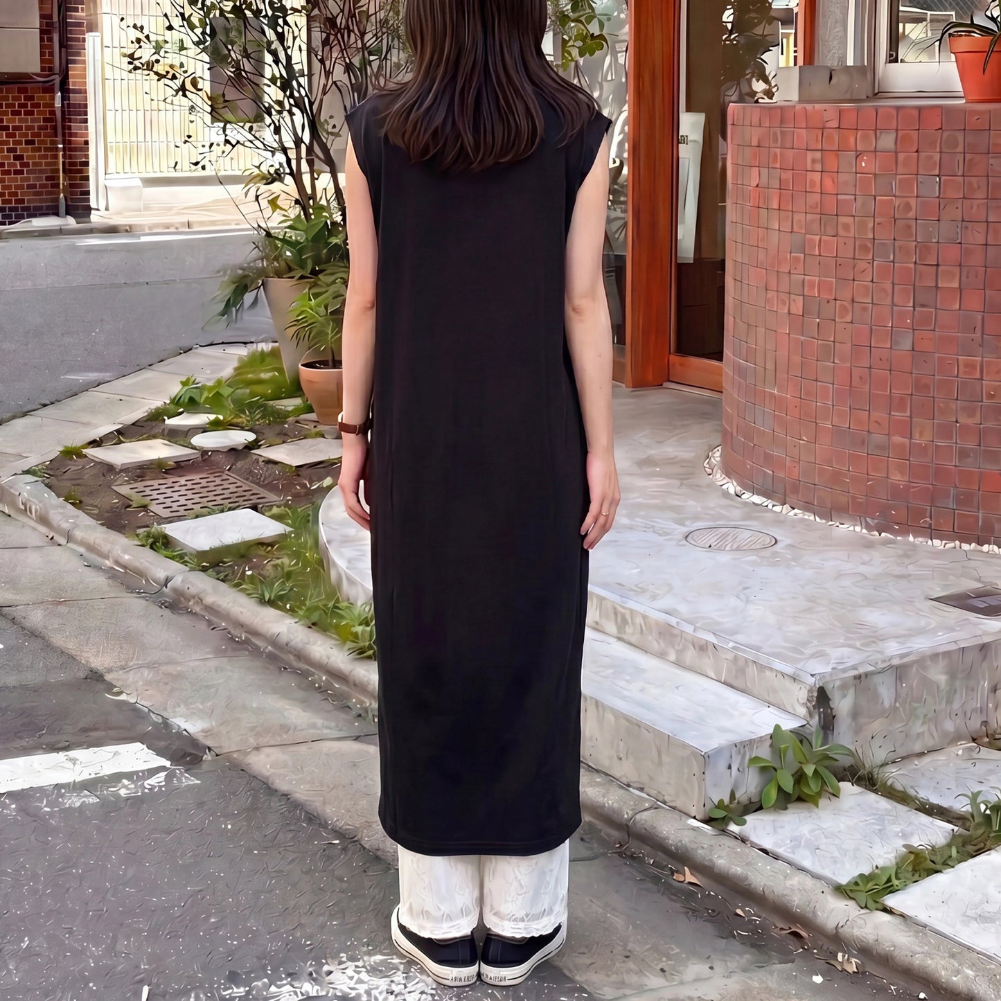 接触冷感ノースリーブワンピース