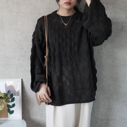 モコモコ編みニットプルオーバー