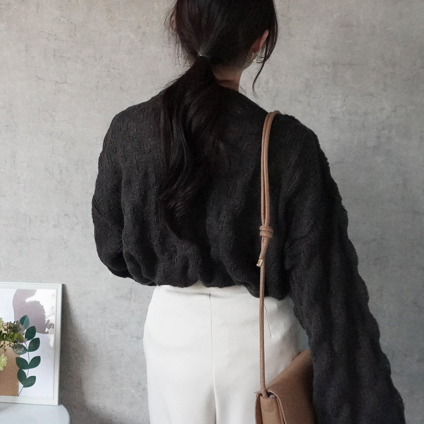 モコモコ編みニットプルオーバー