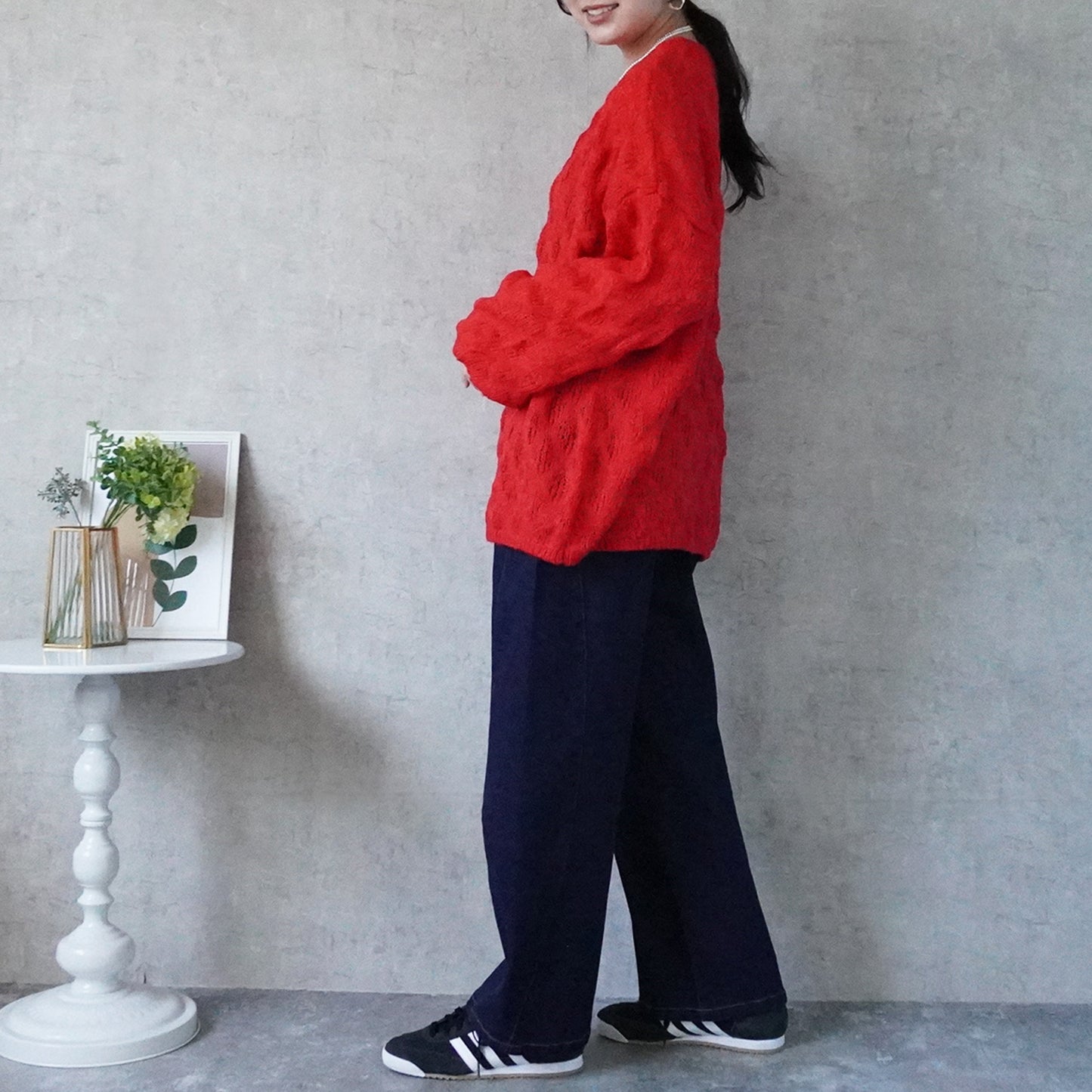 モコモコ編みニットプルオーバー