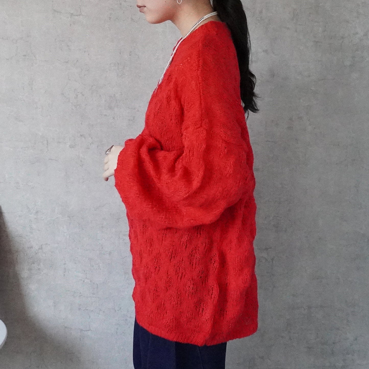 モコモコ編みニットプルオーバー