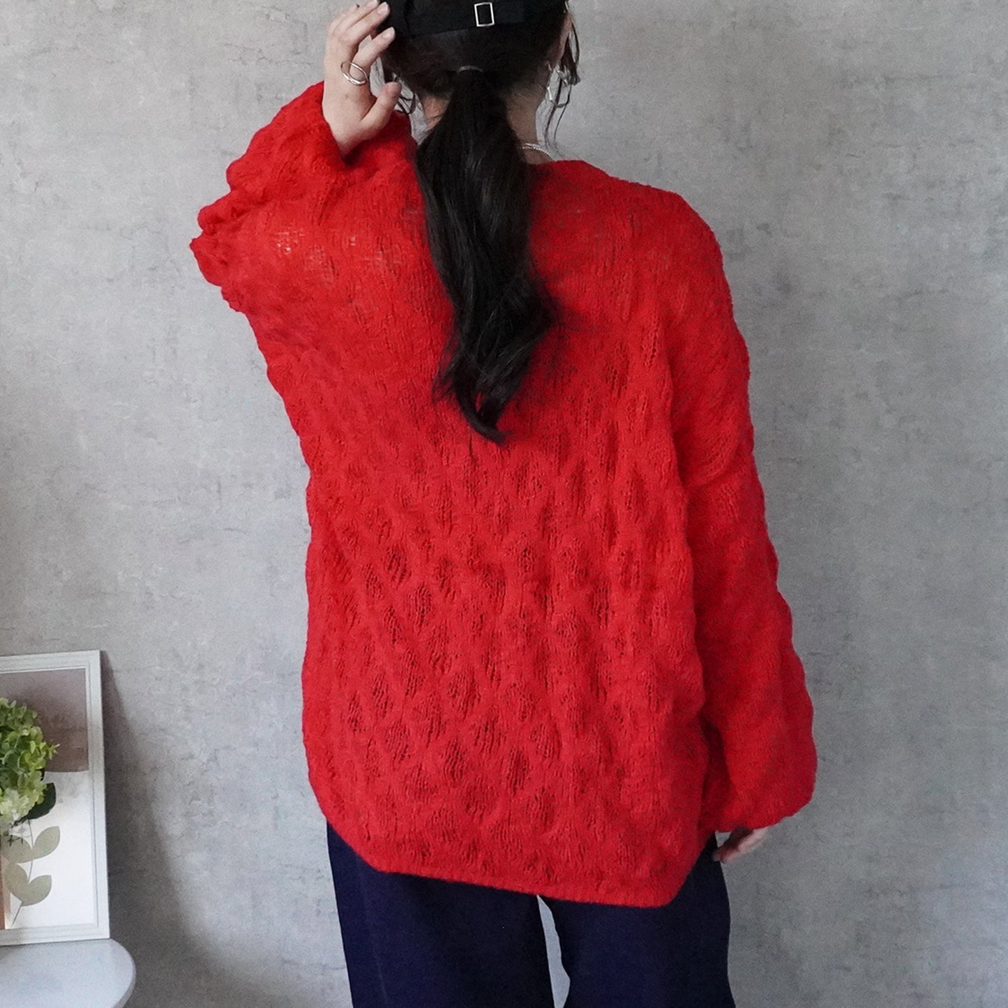 モコモコ編みニットプルオーバー