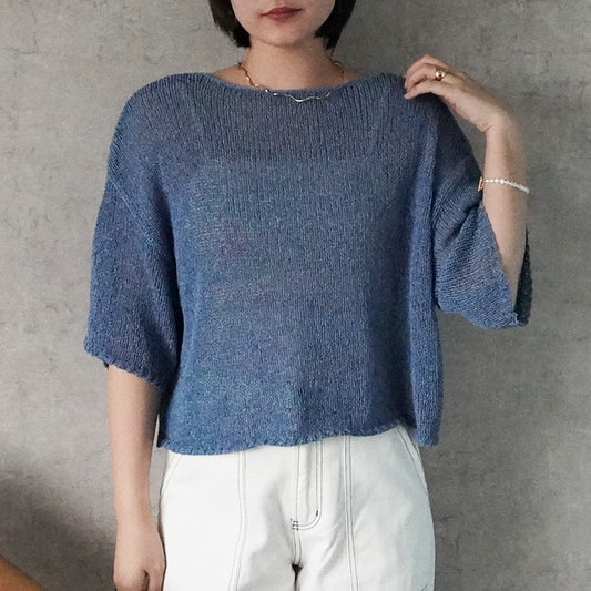 麻タッチループヤーンプルオーバー