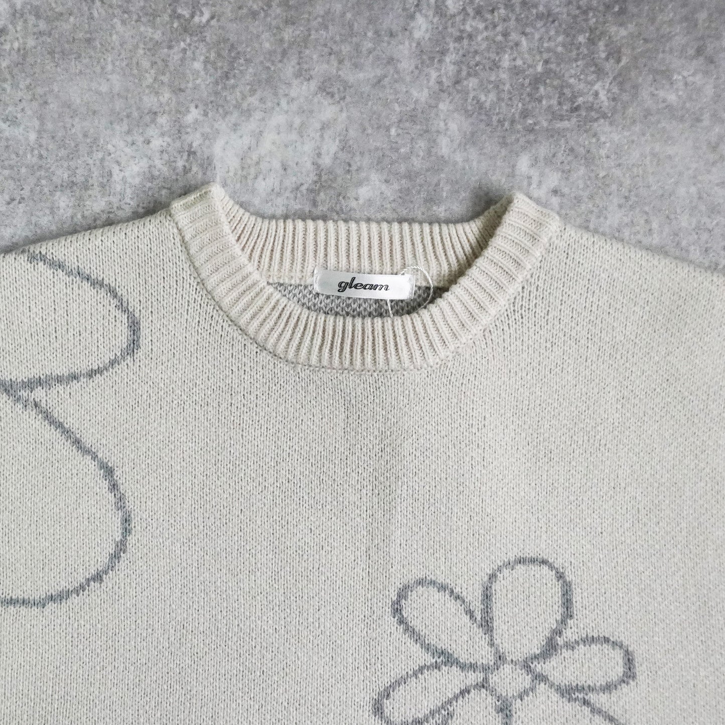 フラワージャガードニットプルオーバー