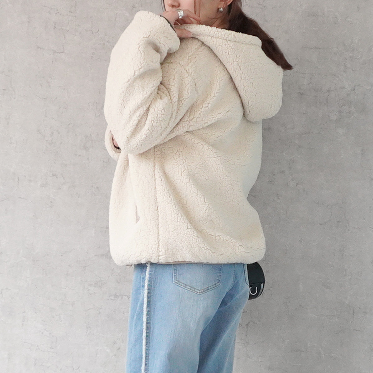 ボアフードブルゾン