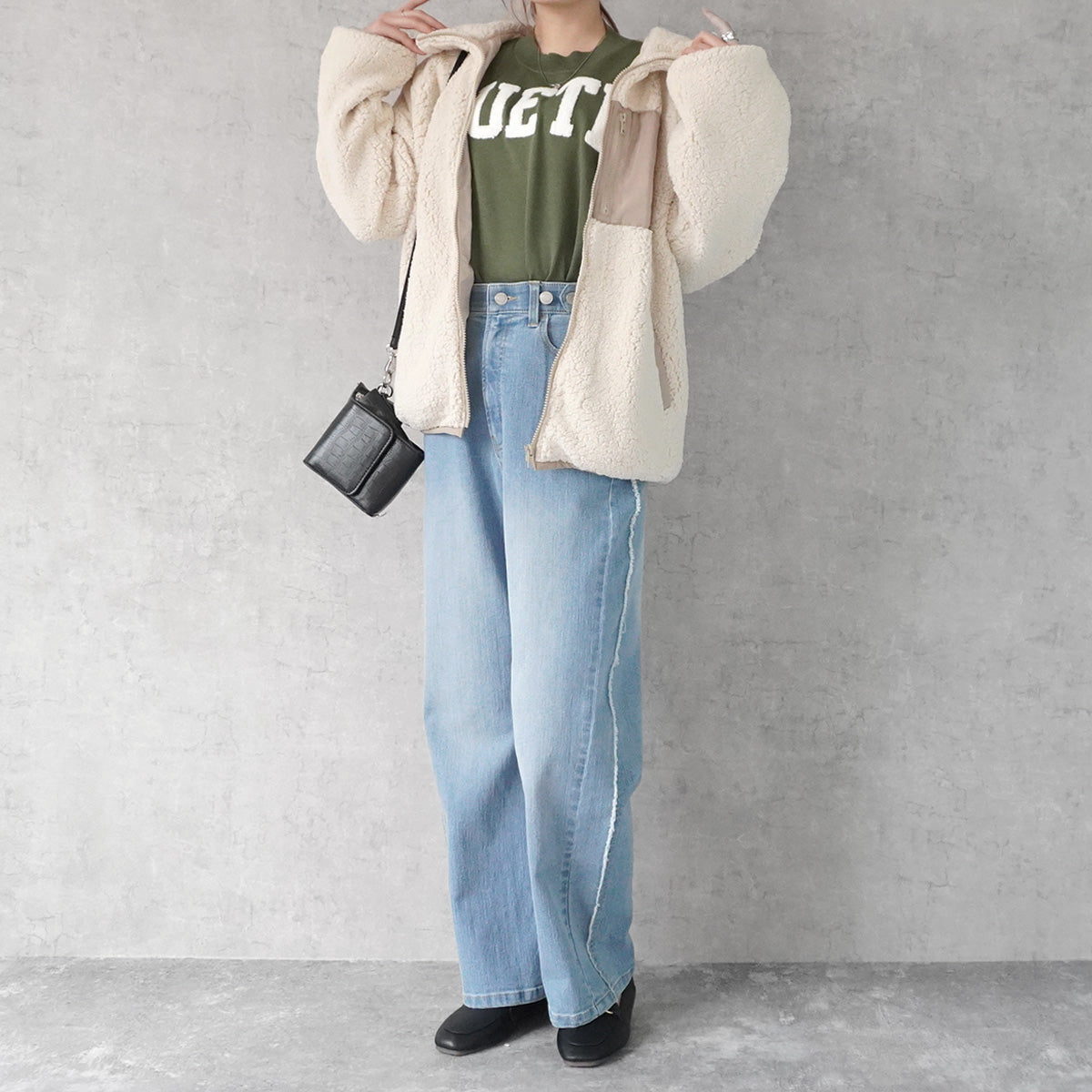 ボアフードブルゾン