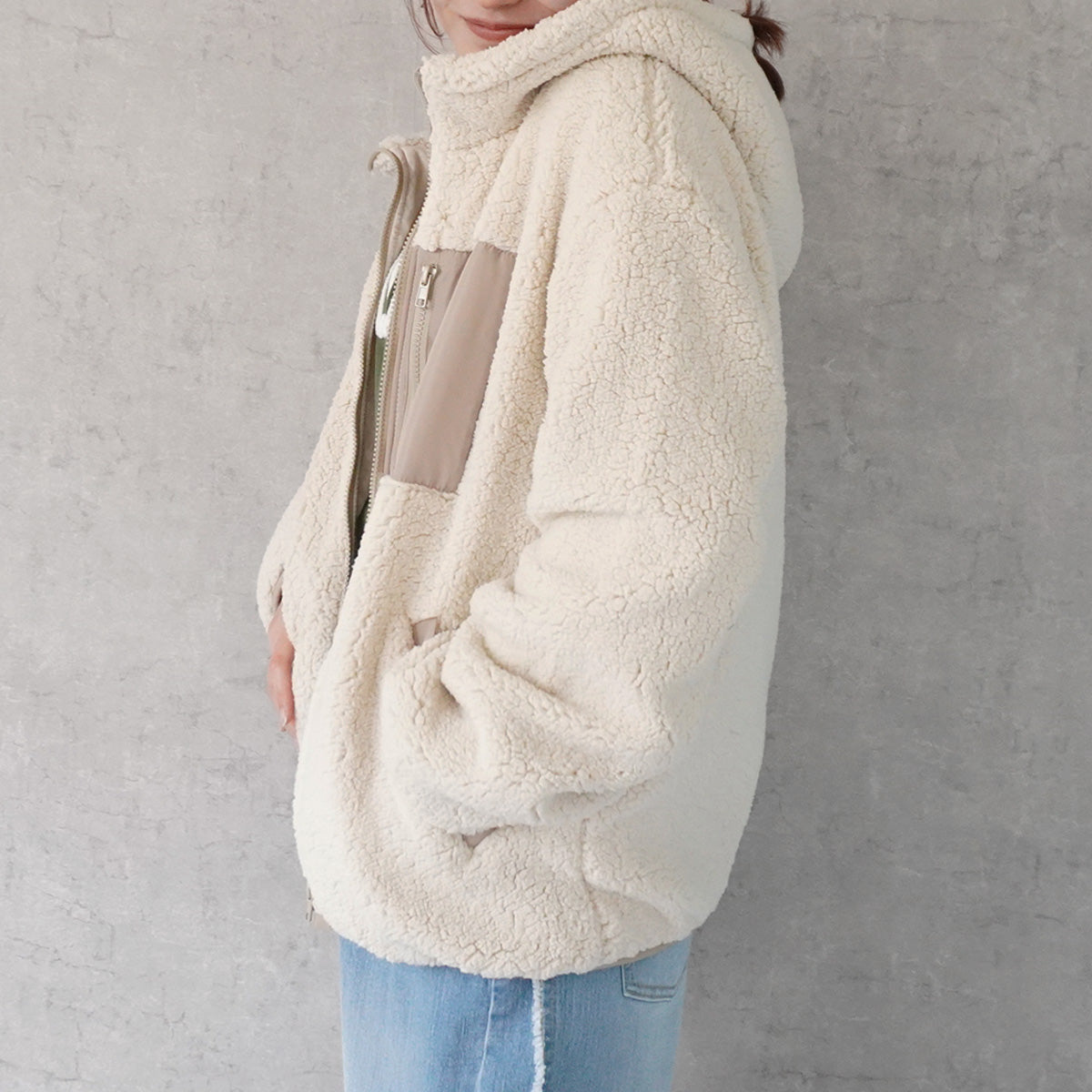 ボアフードブルゾン