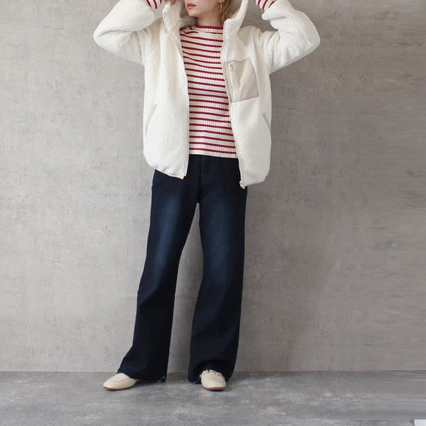 ボアフードブルゾン