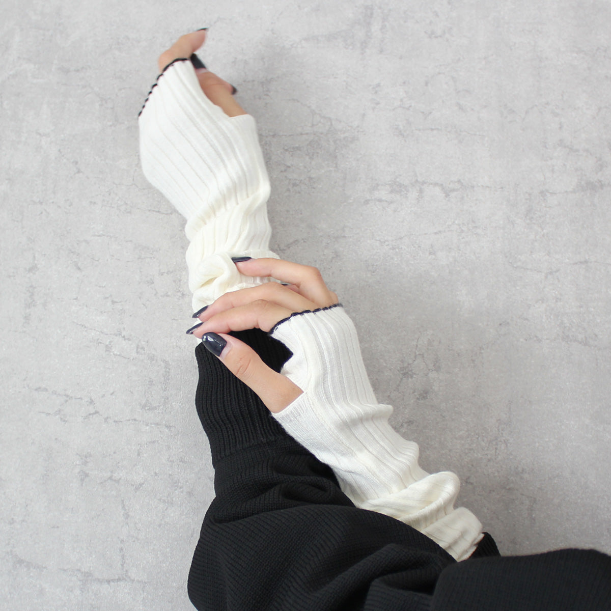 lib arm warmer knit - トップス