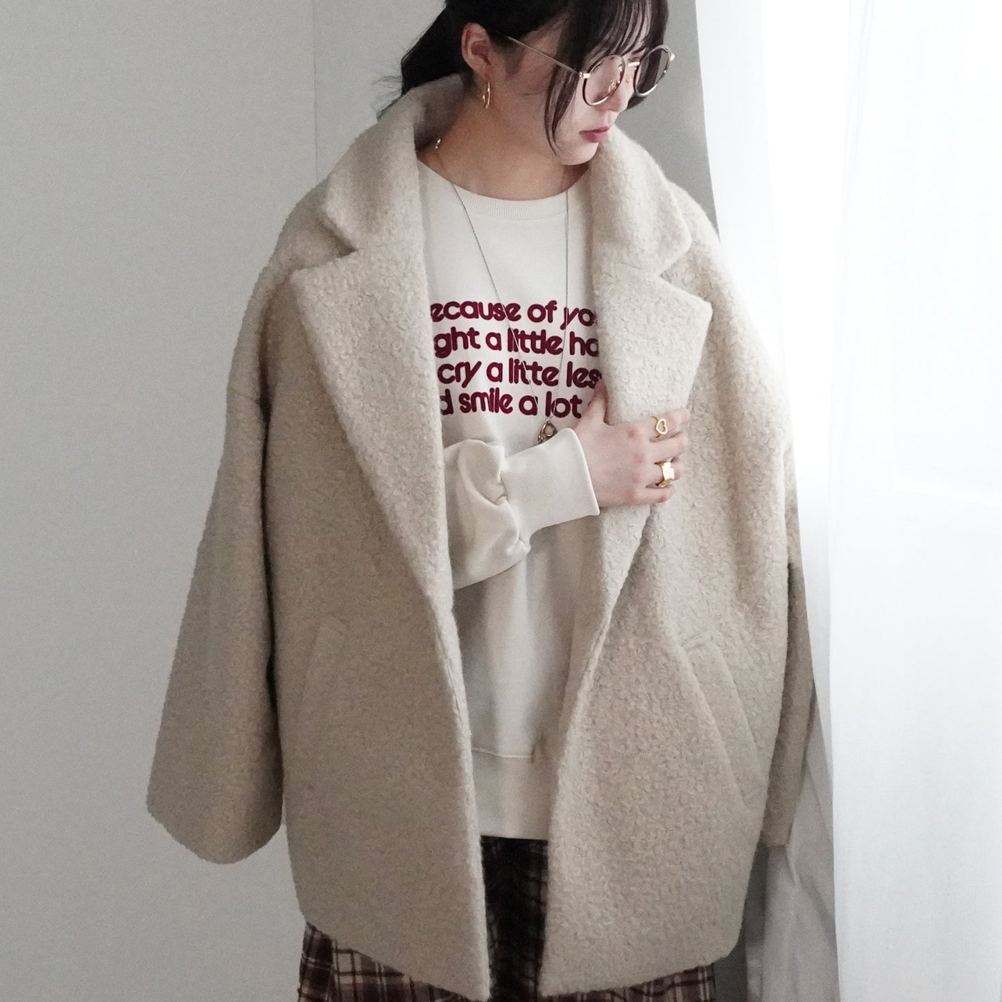 ボアテーラードコート