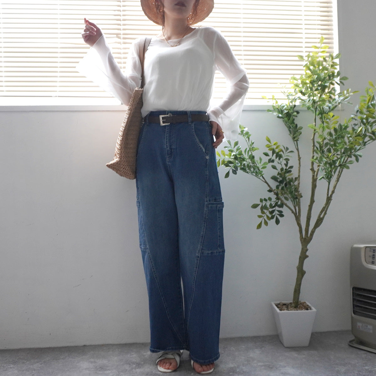 楊柳シアーキャミ付プルオーバー