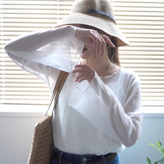 楊柳シアーキャミ付プルオーバー