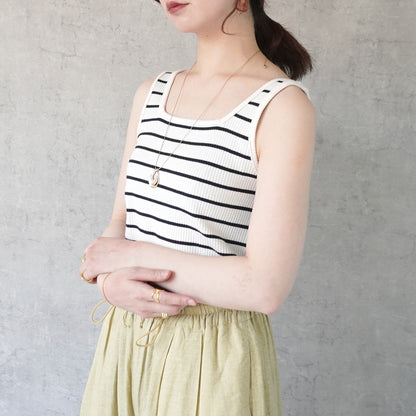 前後2WAYスクエアネックタンクトップ