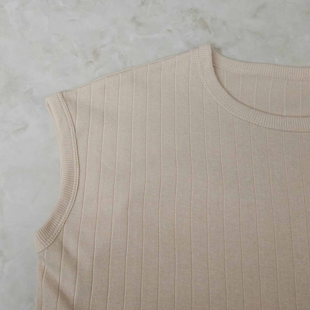 フレンチスリーブリブニットTシャツ