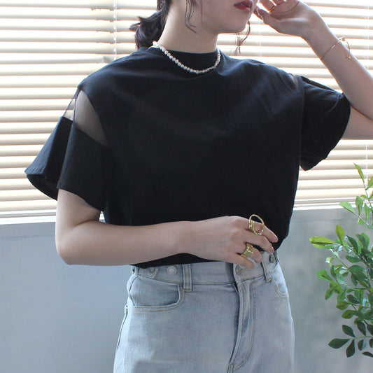 シアーフレアスリーブTシャツ