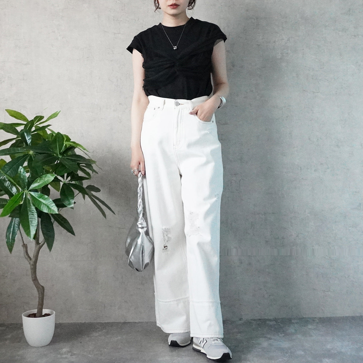 チュールリボンドッキングTシャツ