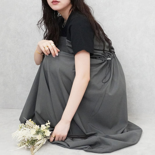 半袖ドッキングバルーンワンピース