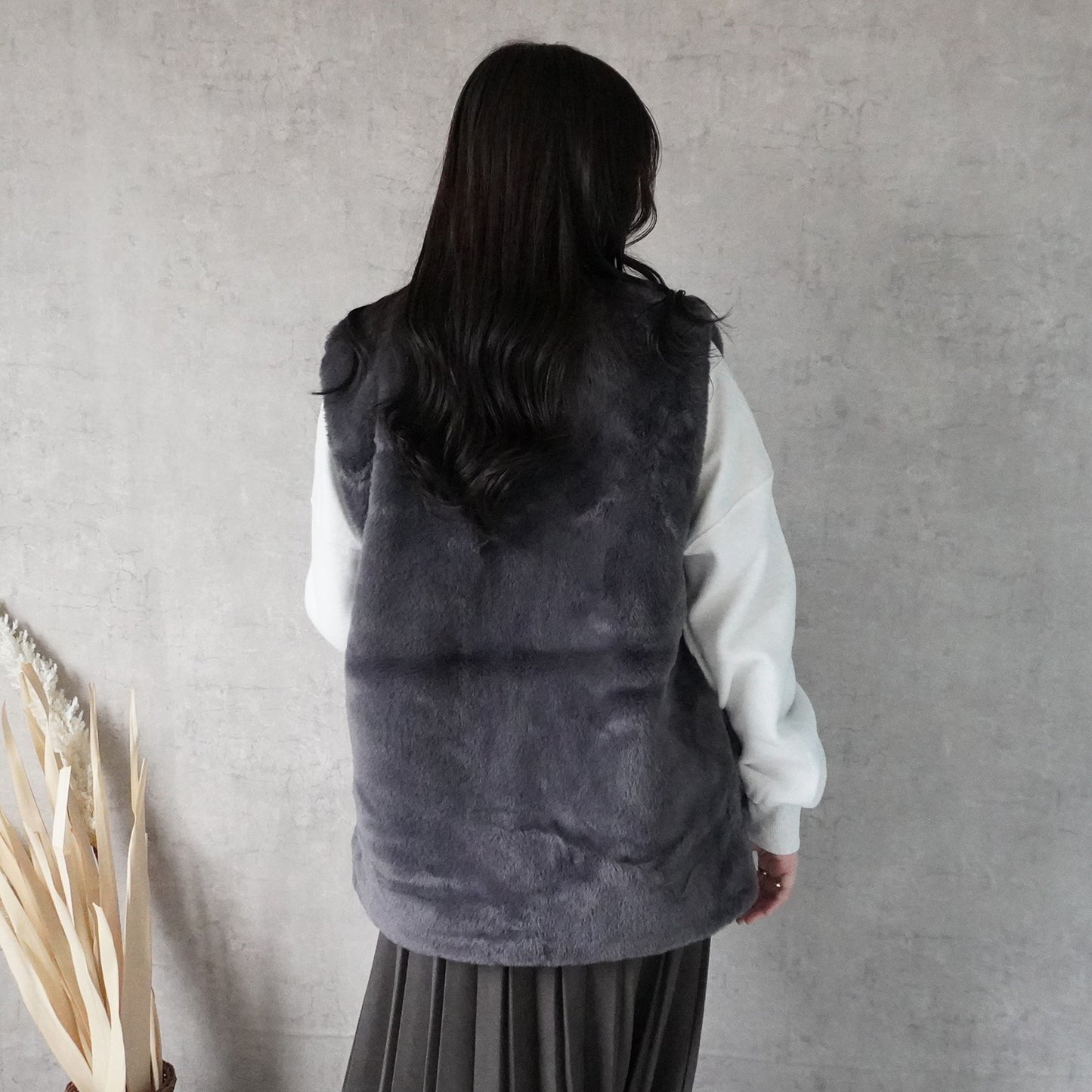 ポケット付きファーベスト