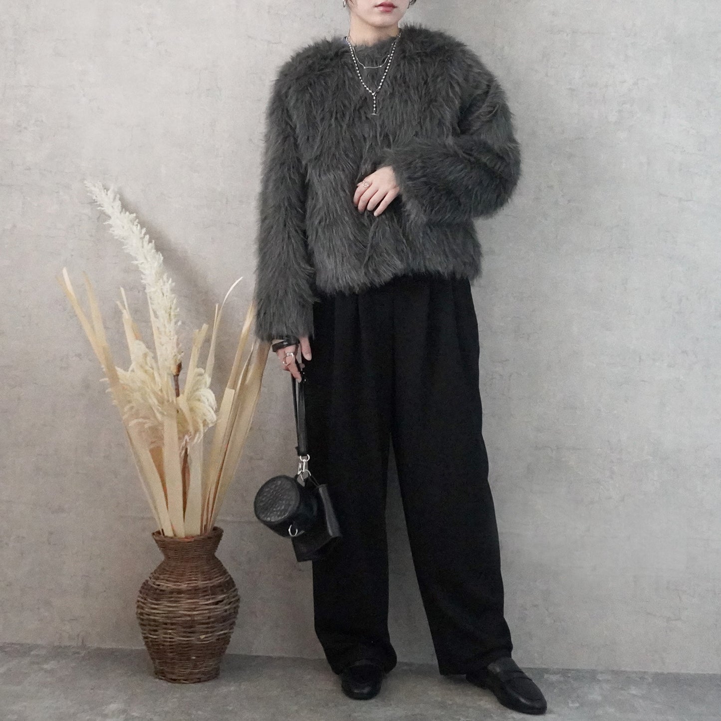 ロングファーシャギーコート