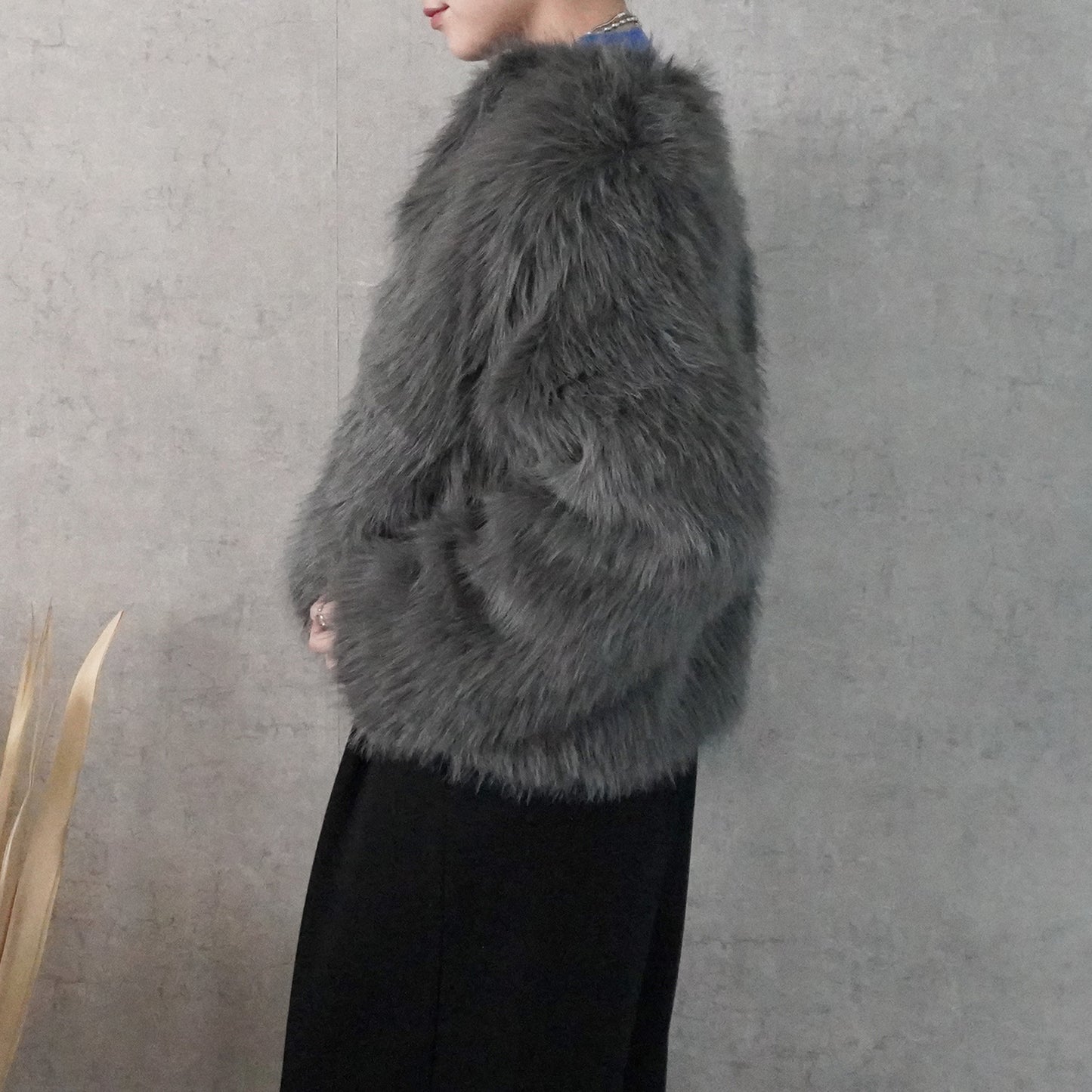 ロングファーシャギーコート