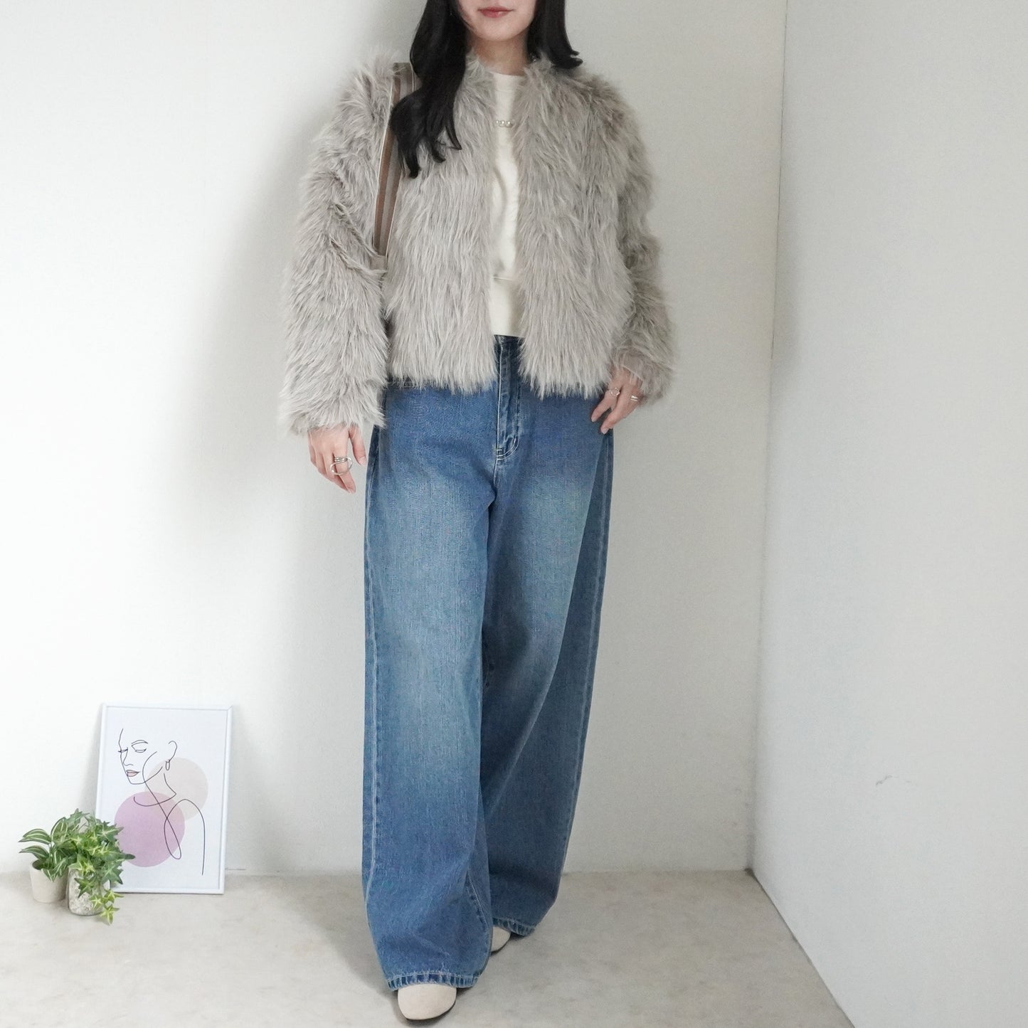 ロングファーシャギーコート