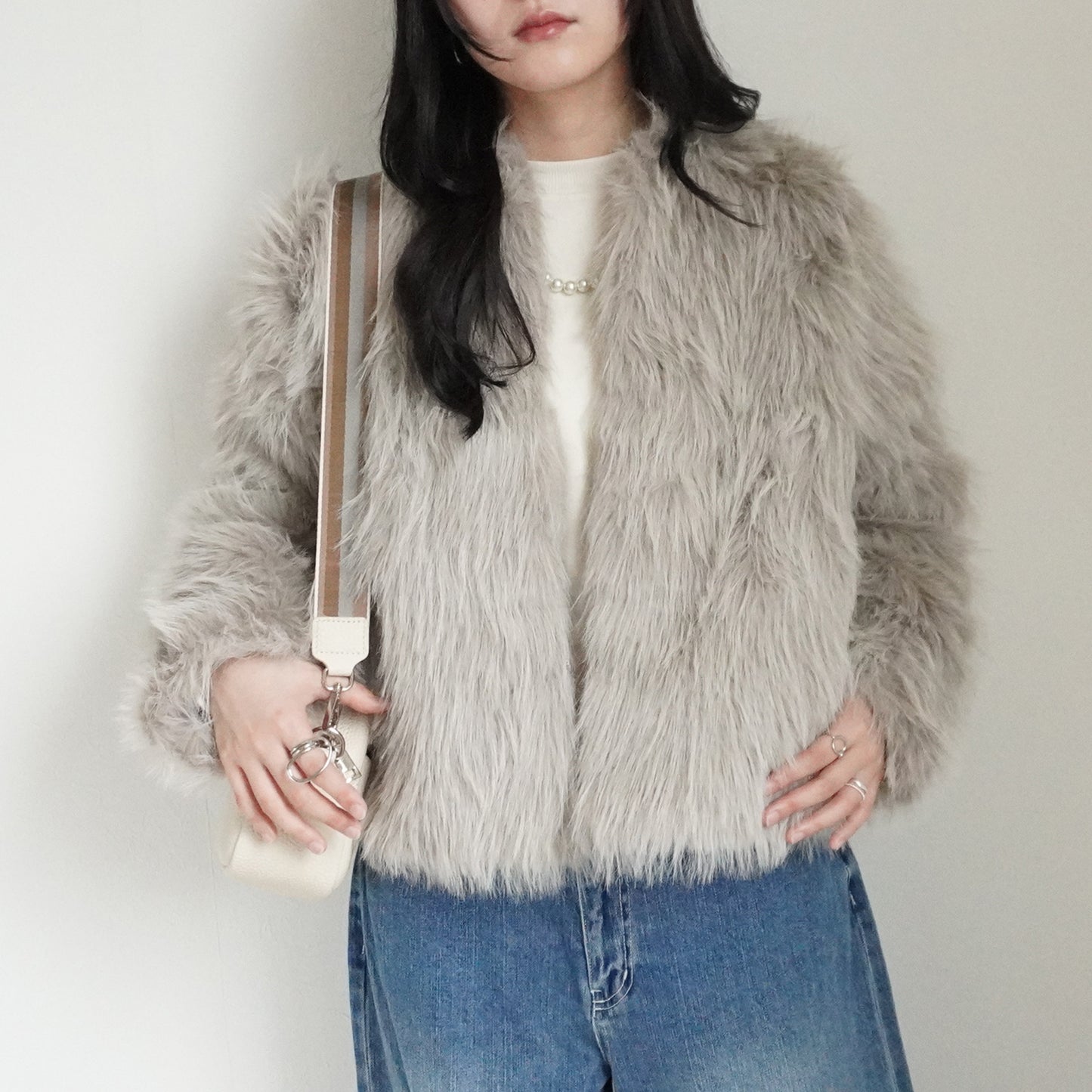 ロングファーシャギーコート