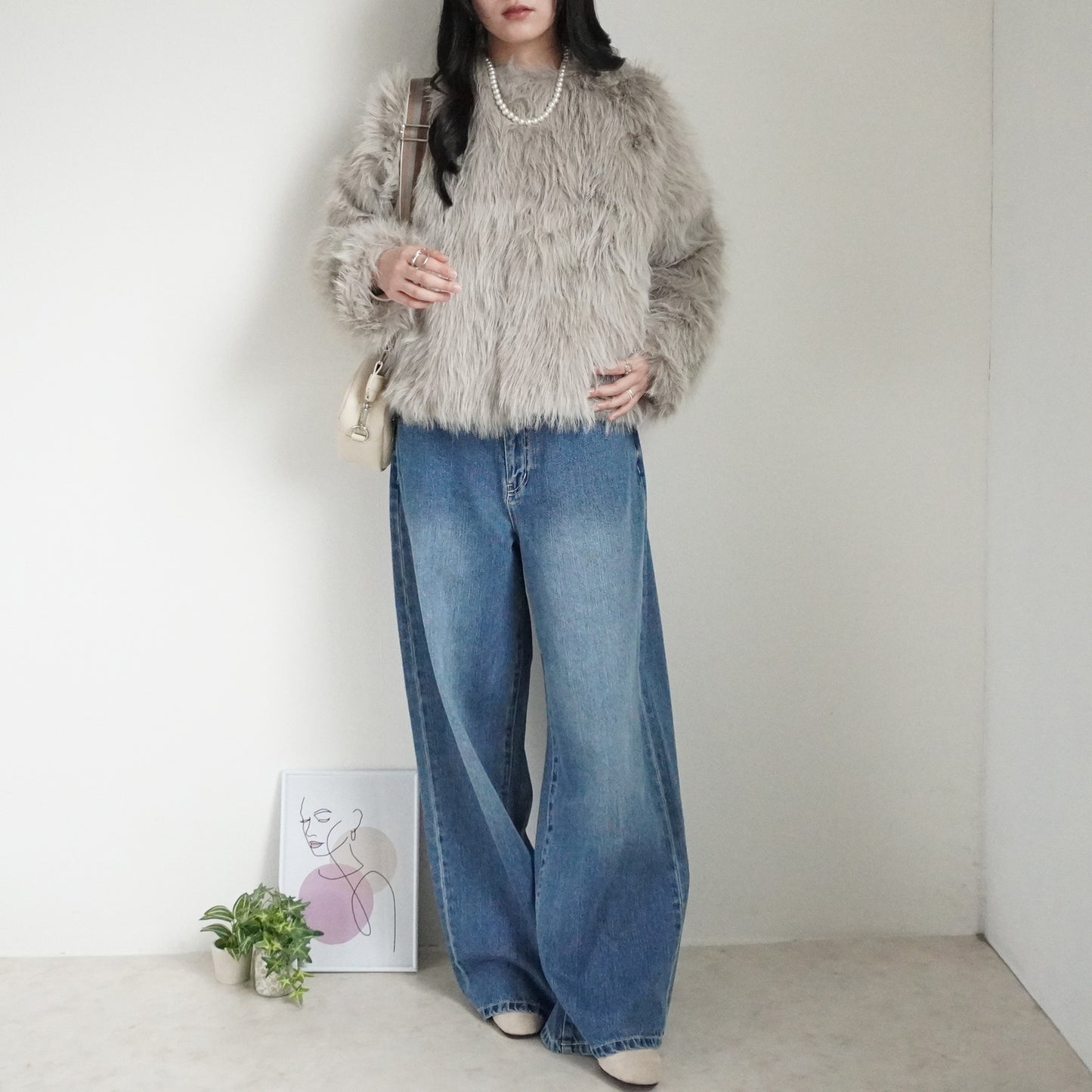 ロングファーシャギーコート