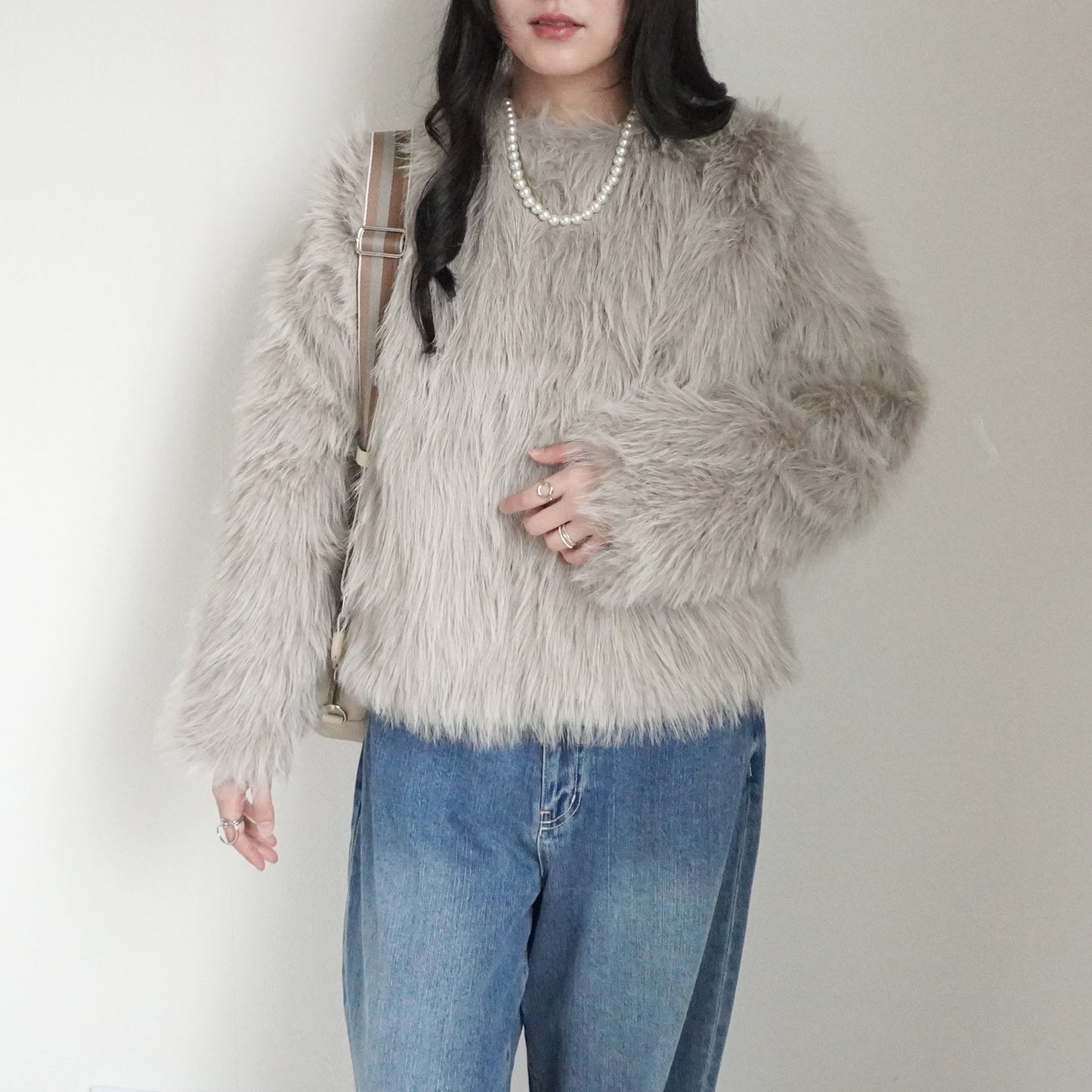 ロングファーシャギーコート