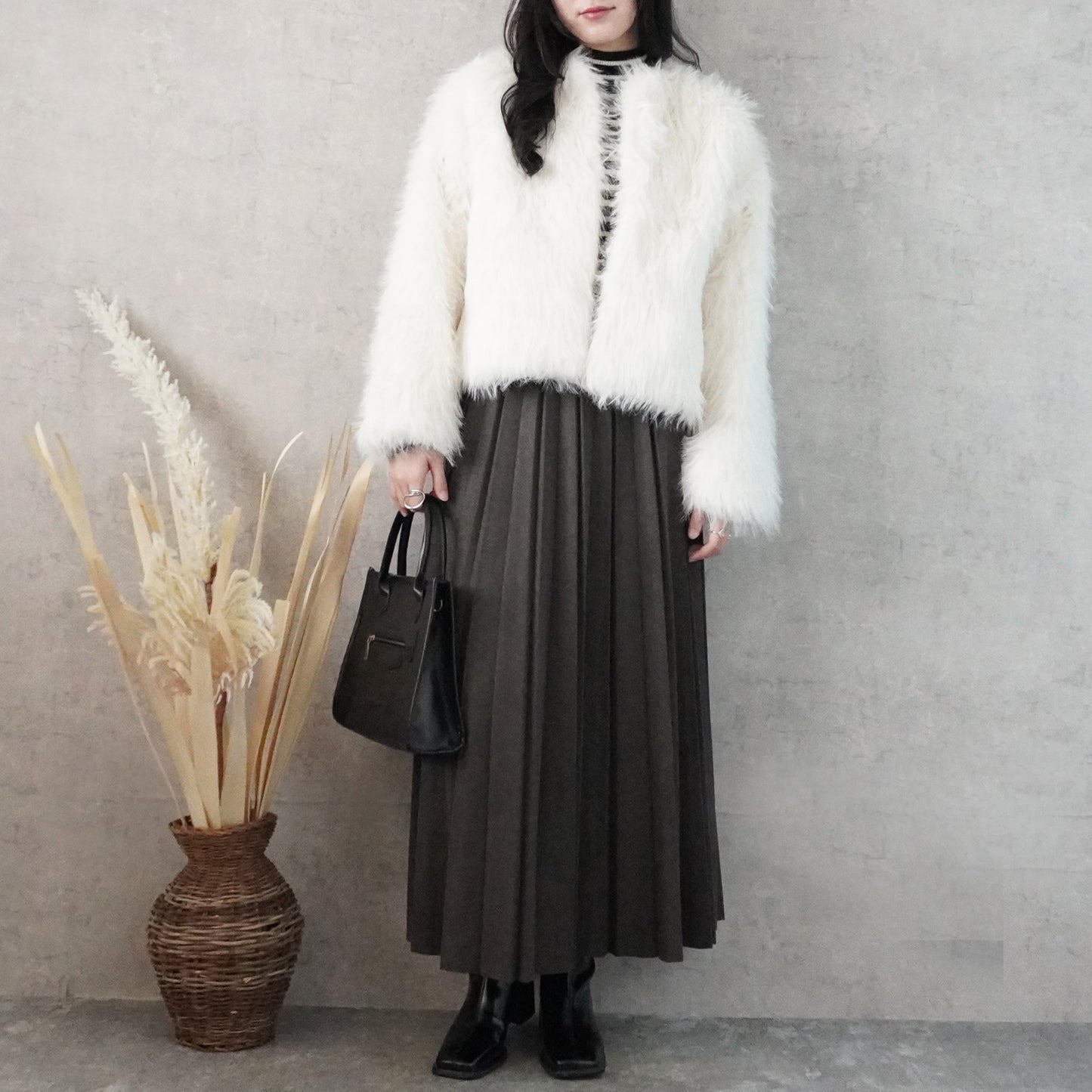 ロングファーシャギーコート