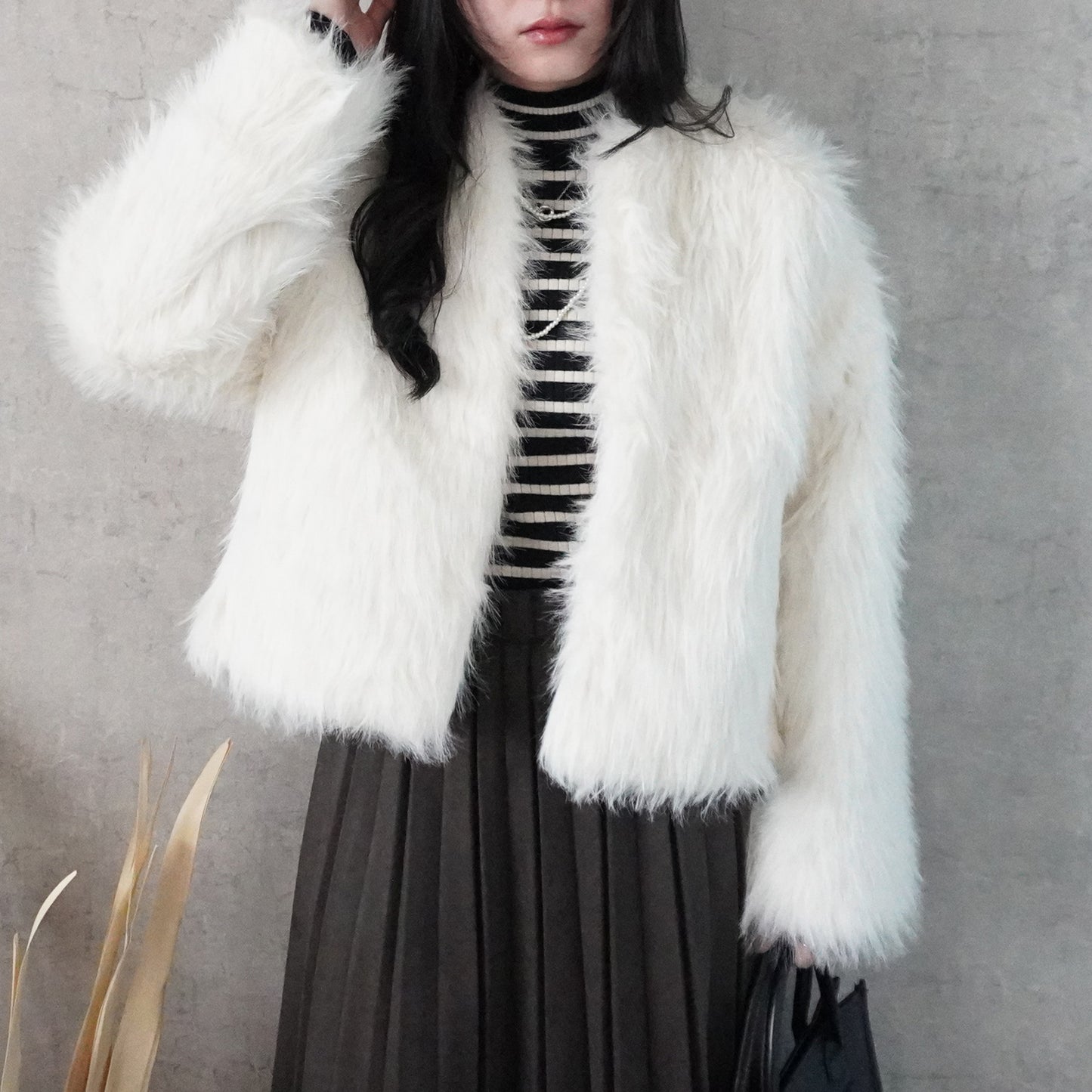 ロングファーシャギーコート