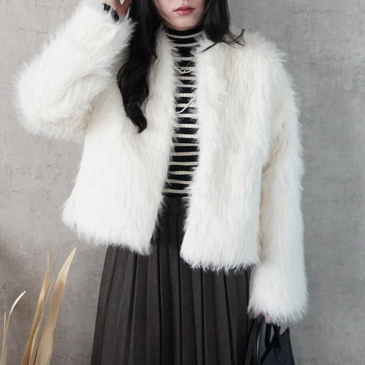 ロングファーシャギーコート