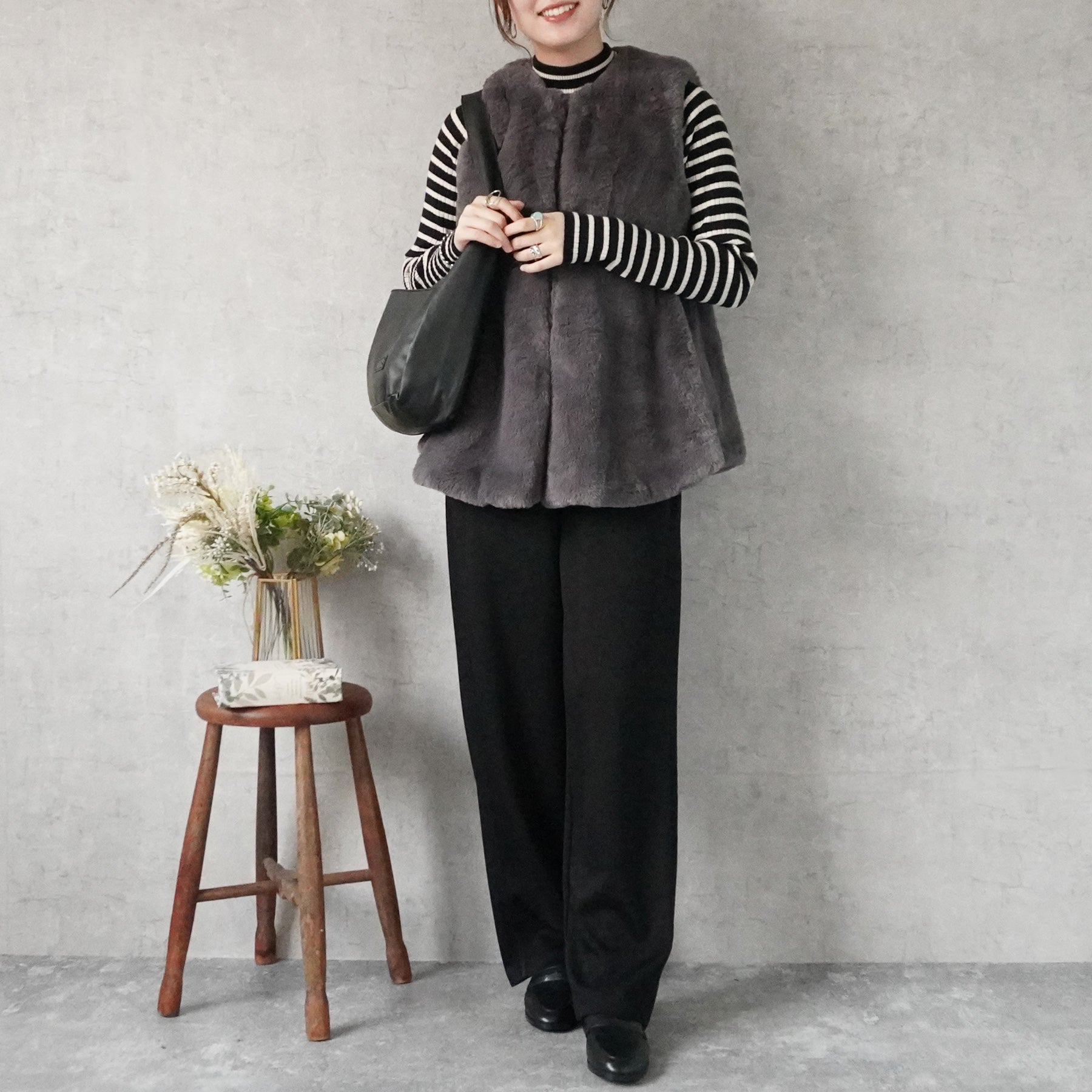 ラビット風ペプラムファーベスト/ セレクトリベリー – SELECT LEVERY