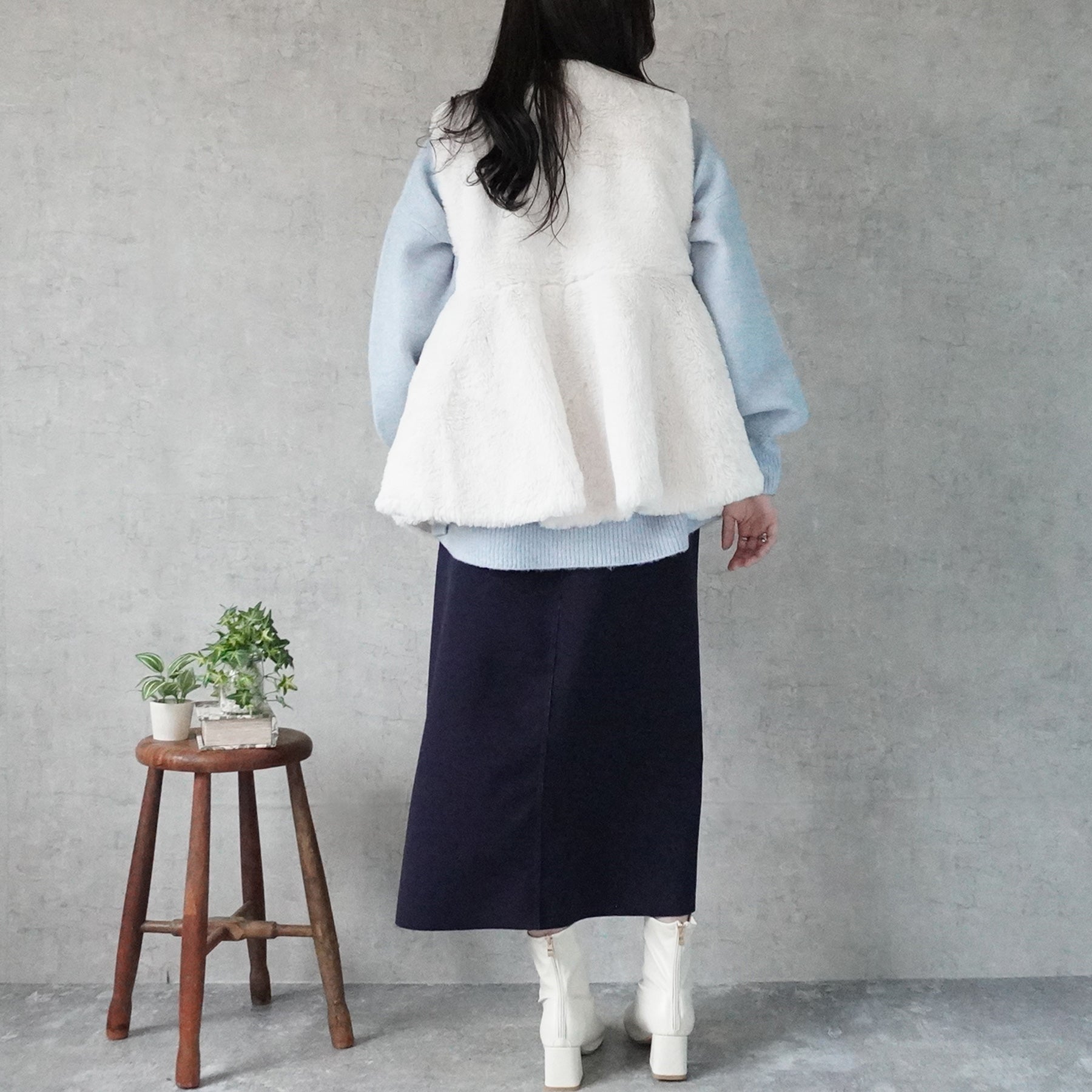 ラビット風ペプラムファーベスト/ セレクトリベリー – SELECT LEVERY