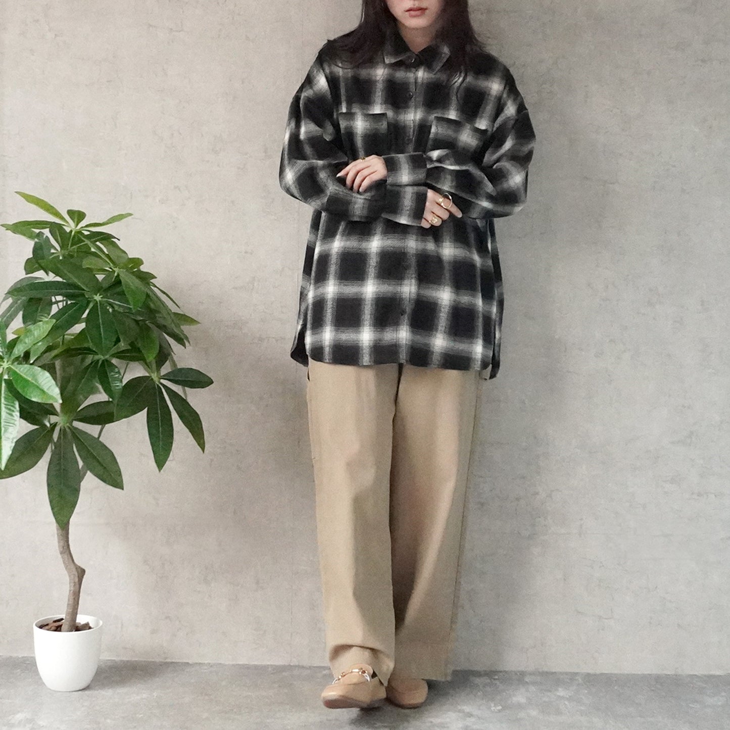 チェックビッグシャツ