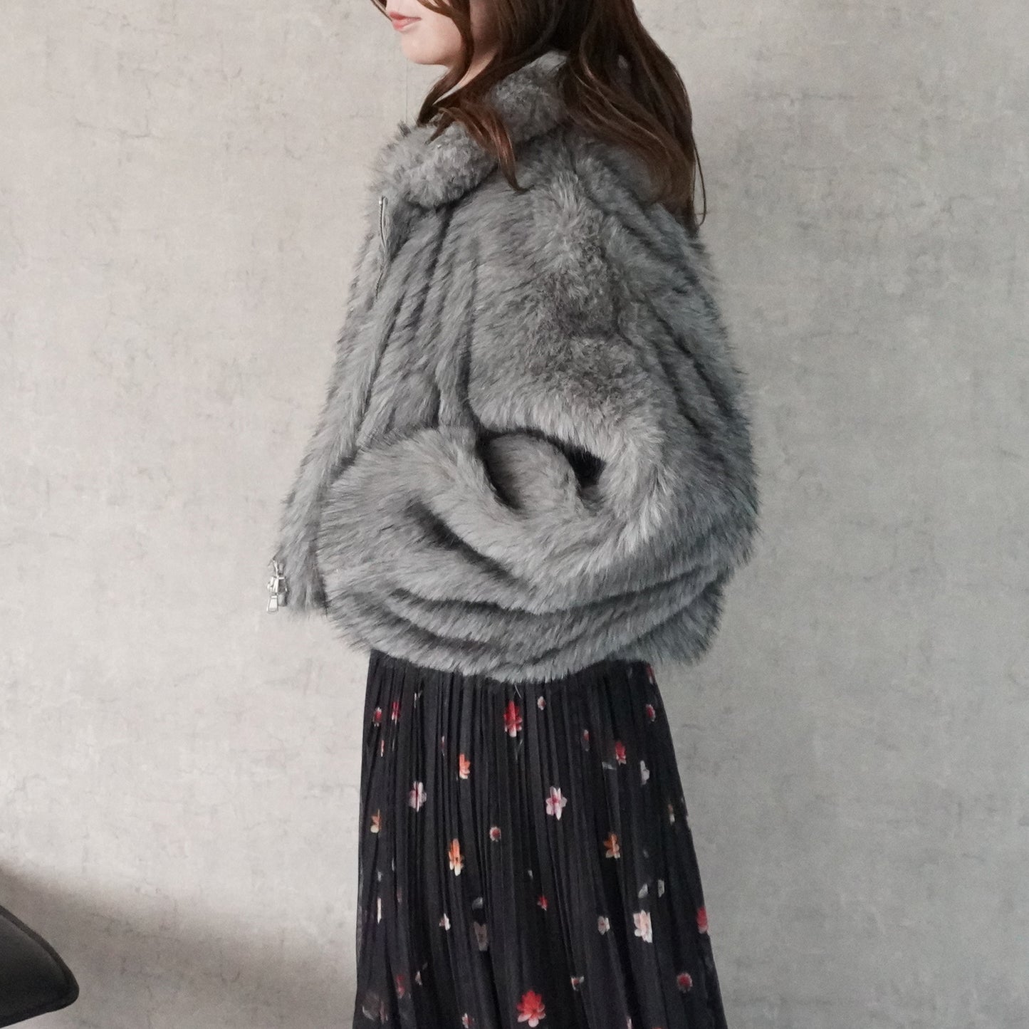 2wayカラーミックスファーブルゾン